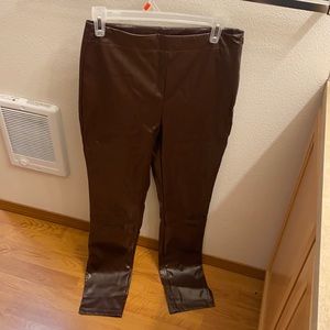 Brown leather pants